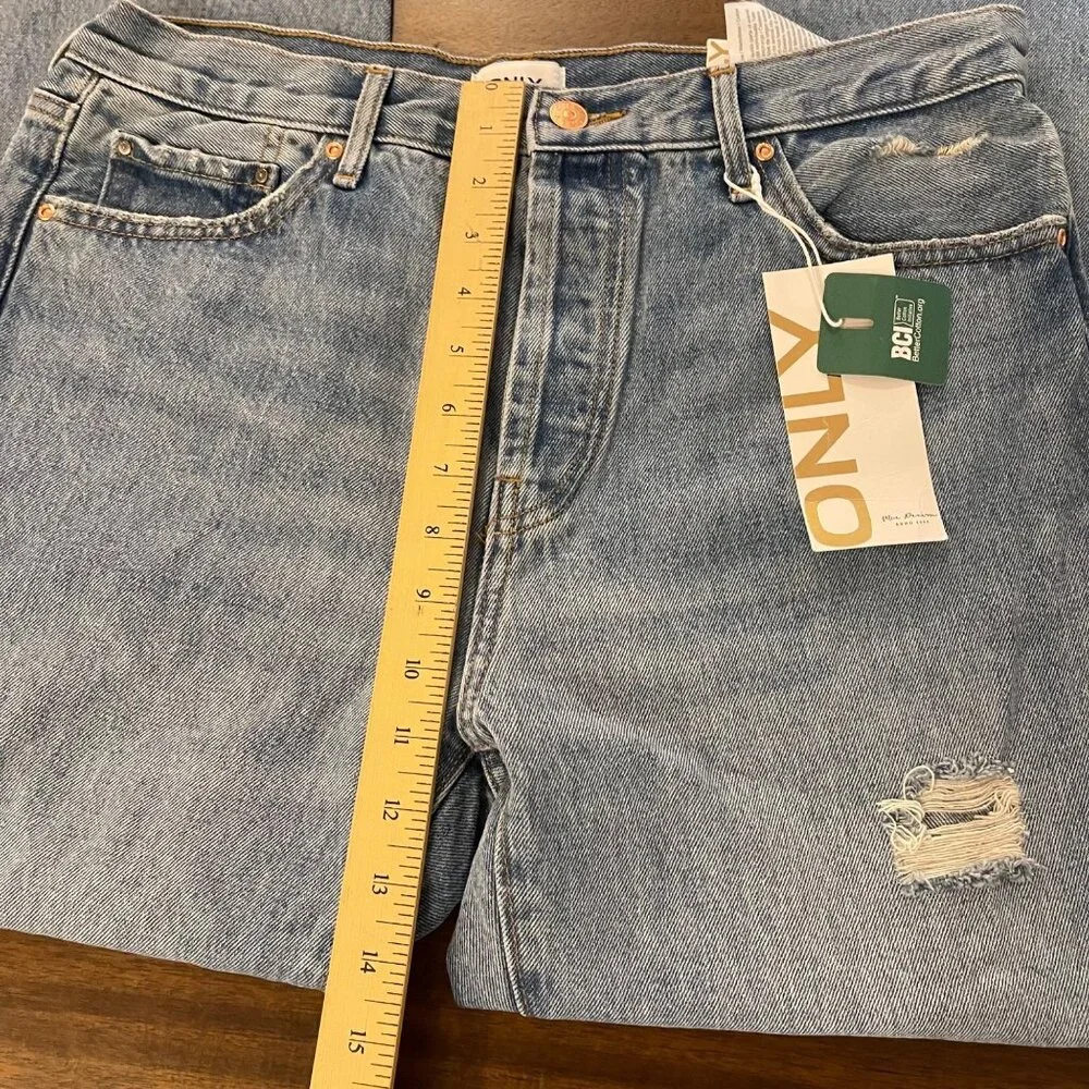 NWT Only Fine Hi Rise Straight Leg Crop Denim Size W30 L26